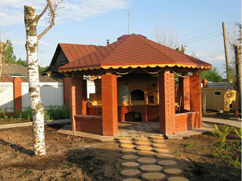 Беседка с печами Кирпичная беседка с печью