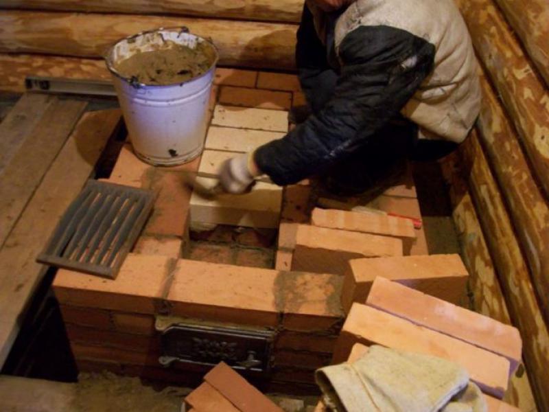 Укладка фундамента печи Строительство печей