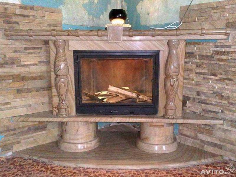 Отделка камина под природный камень Дизайн отделки камина
