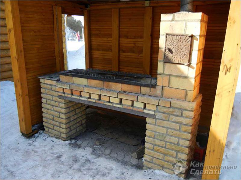 Кирпичный мангал Кирпичный мангал на даче